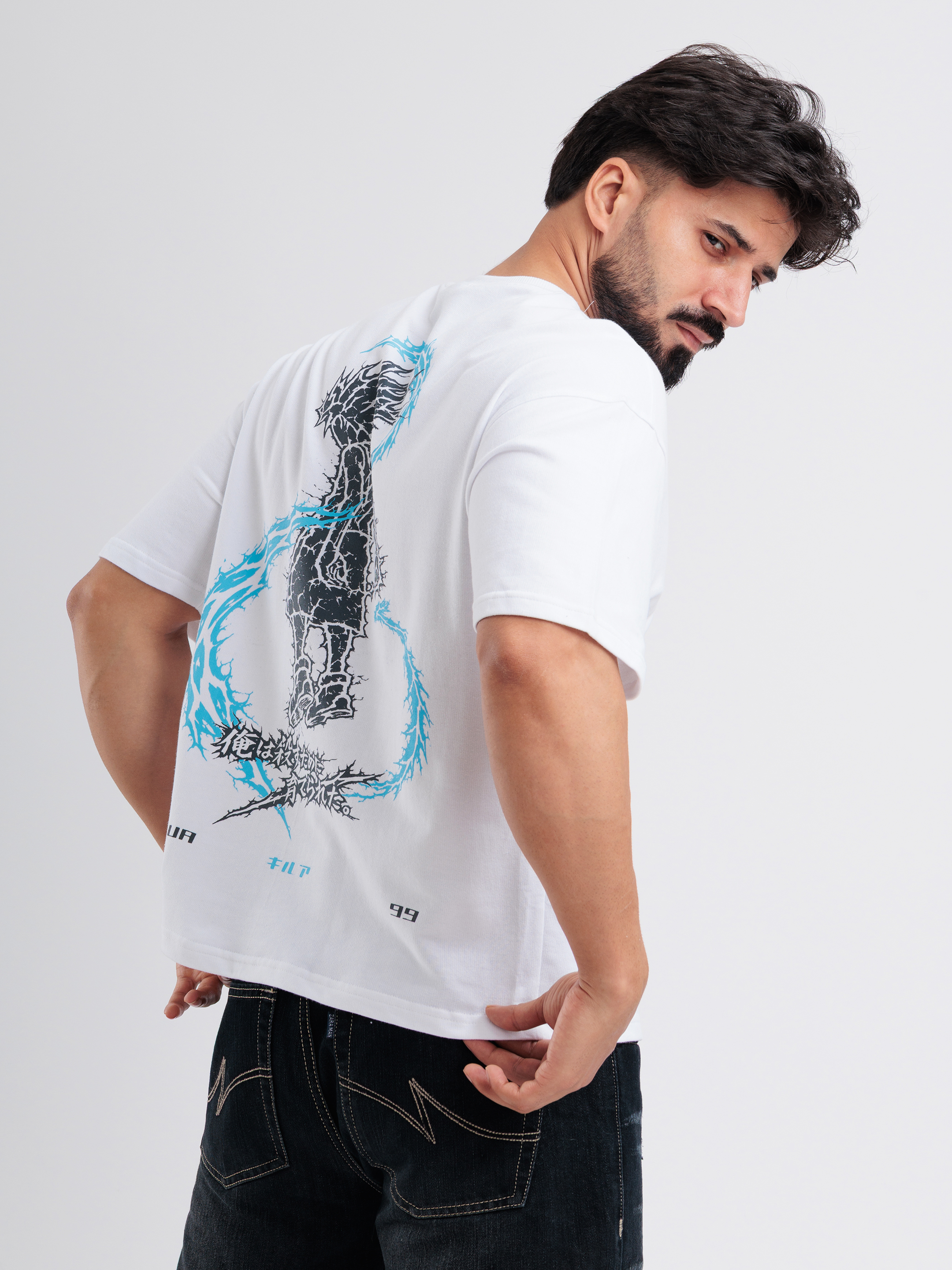 Killua Anime Oversized Graphic T-Shirt - View 5