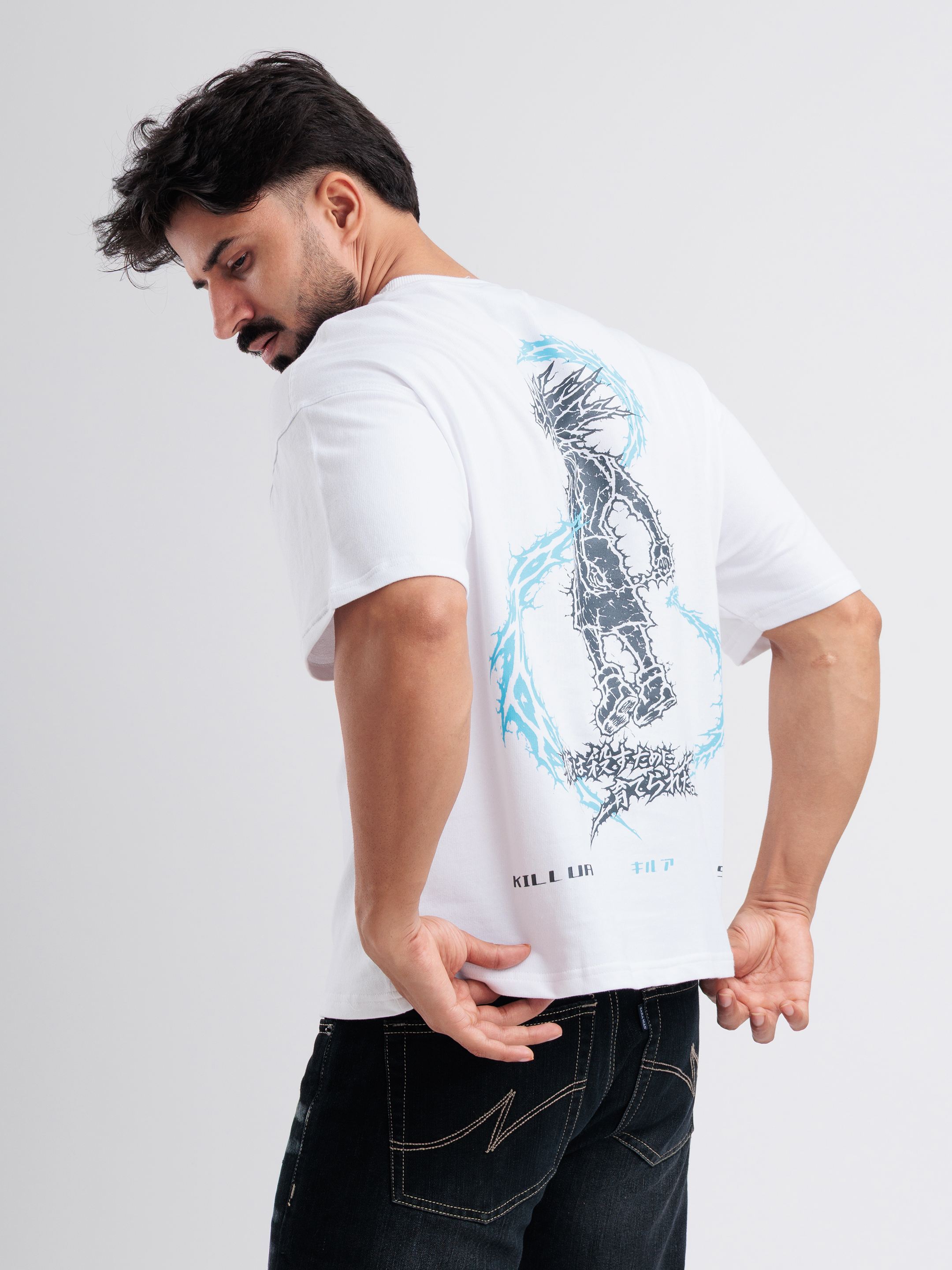 Killua Anime Oversized Graphic T-Shirt - View 3