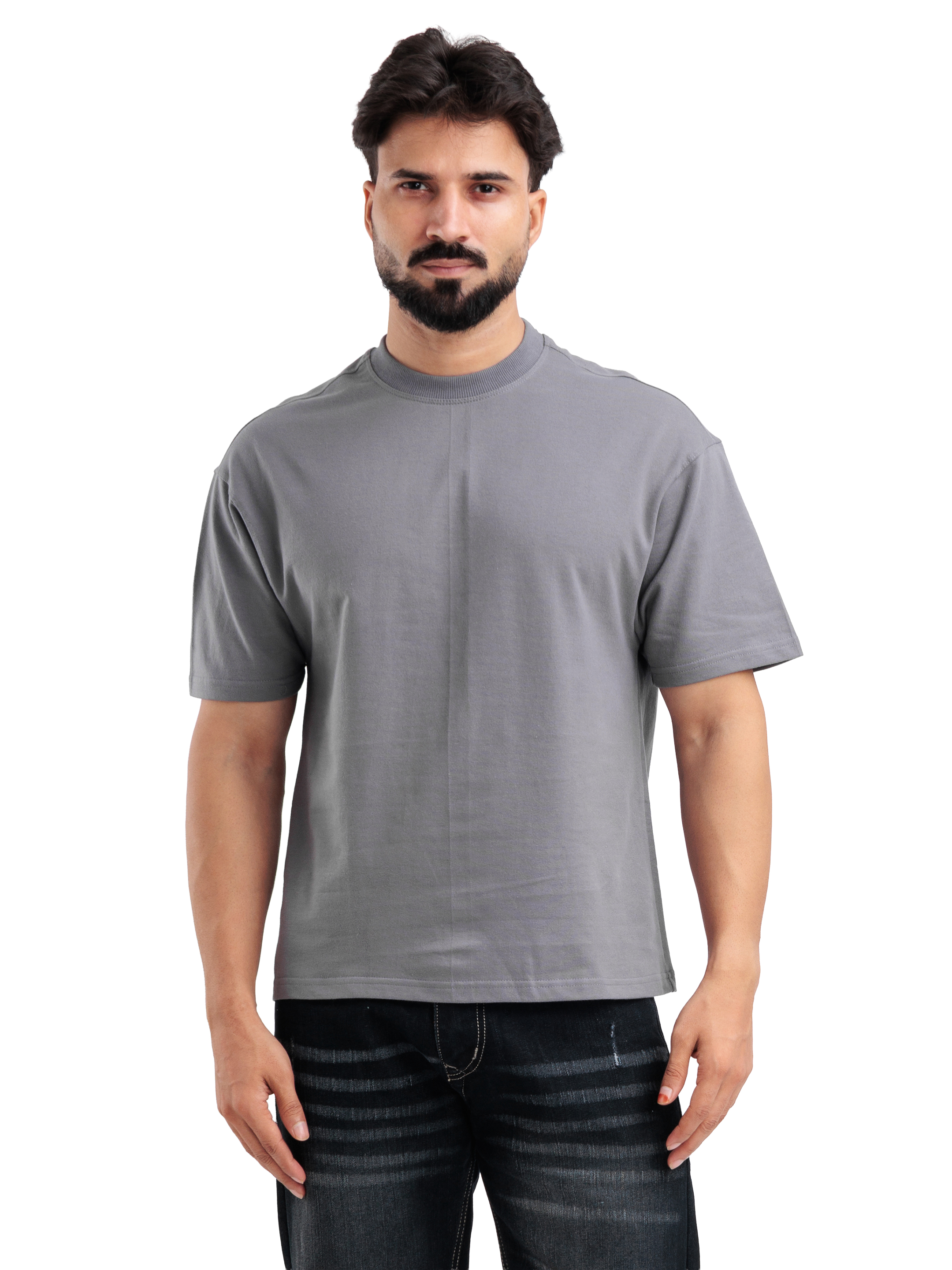 Grey Anime Graphic Oversized T-Shirt – Bold Streetwear Edition - View 5
