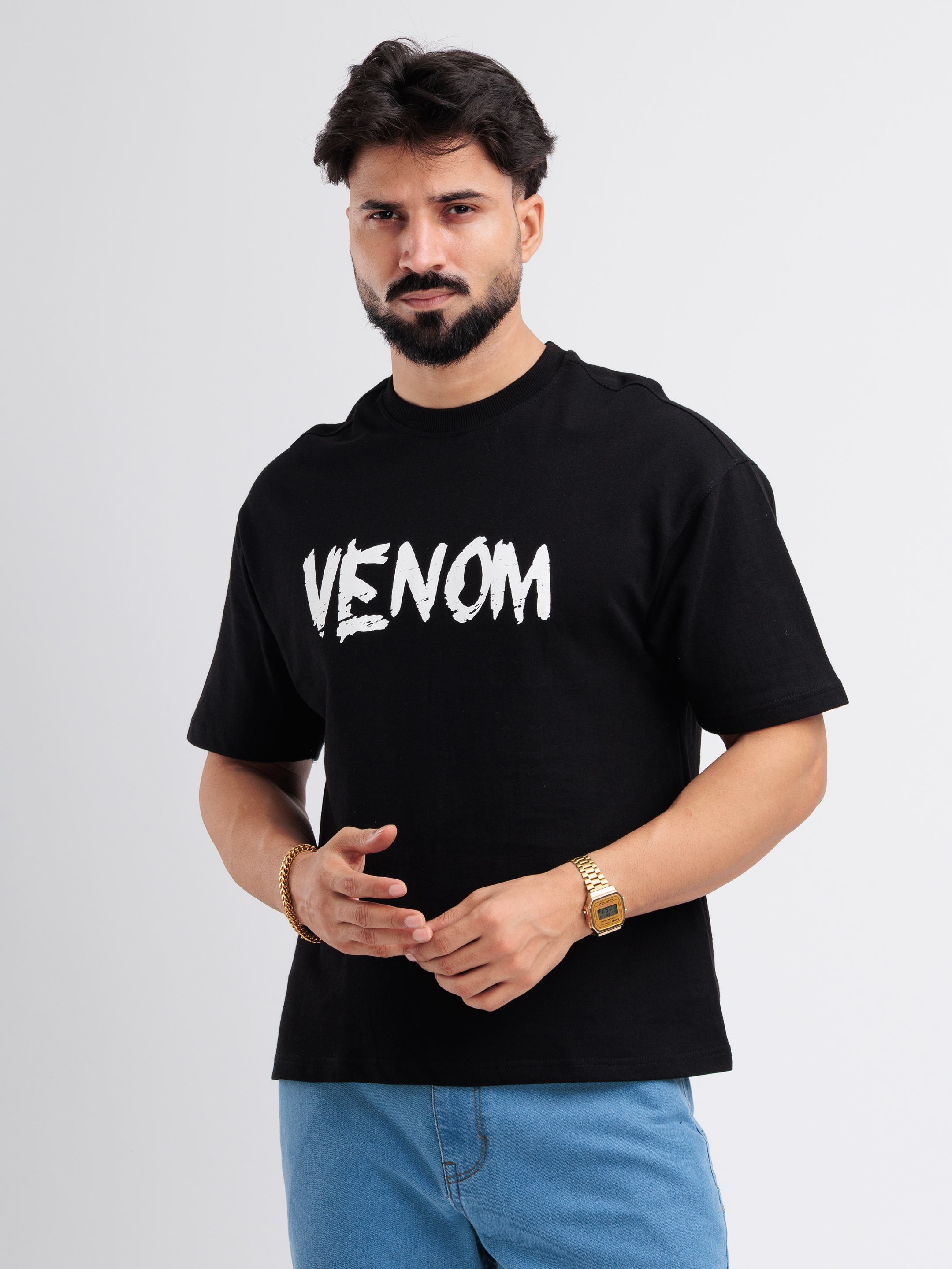 Venom Oversized Graphic T-Shirt – Black - View 5
