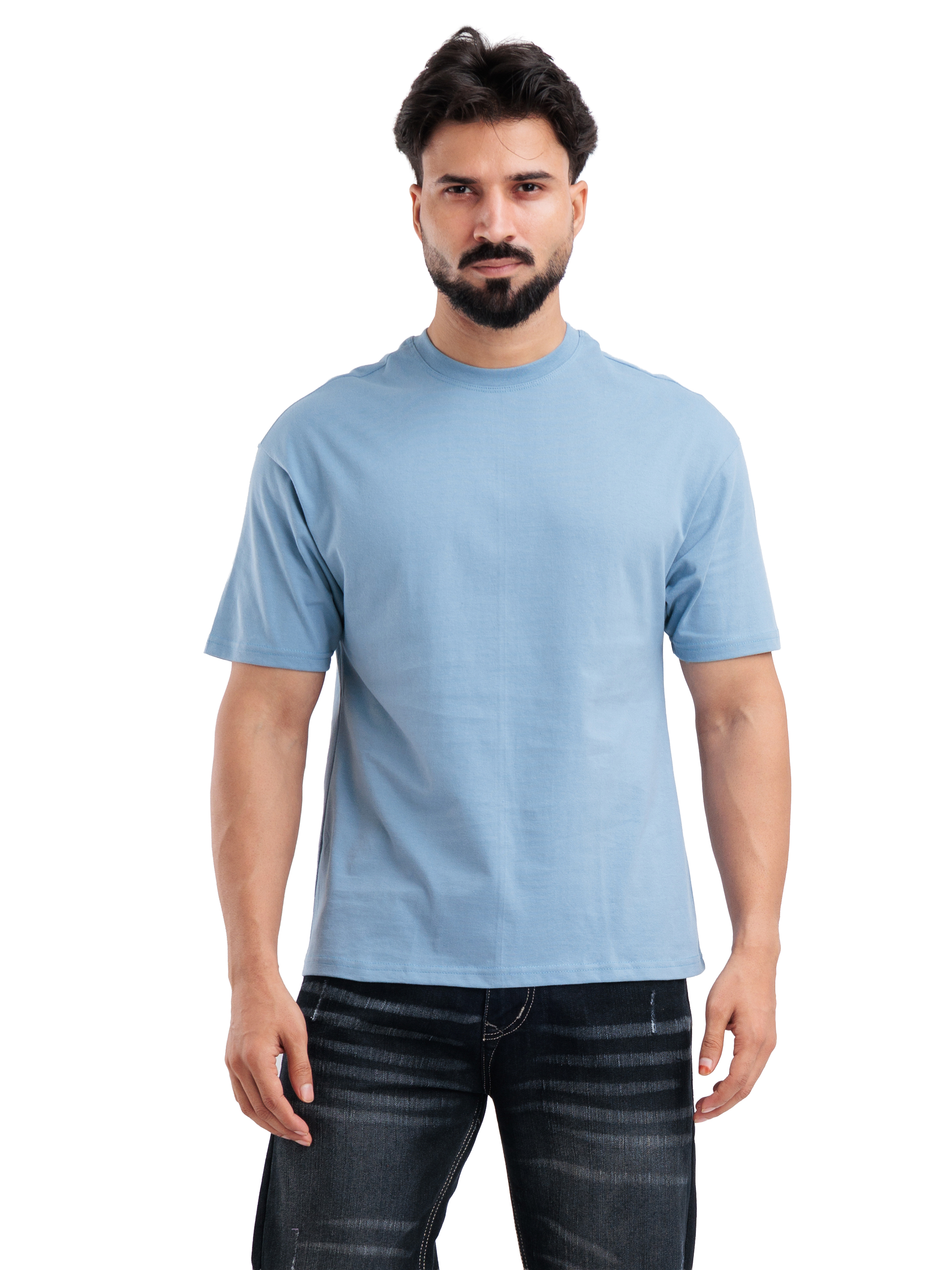 Light Blue Casual T-Shirt for Men - View 5