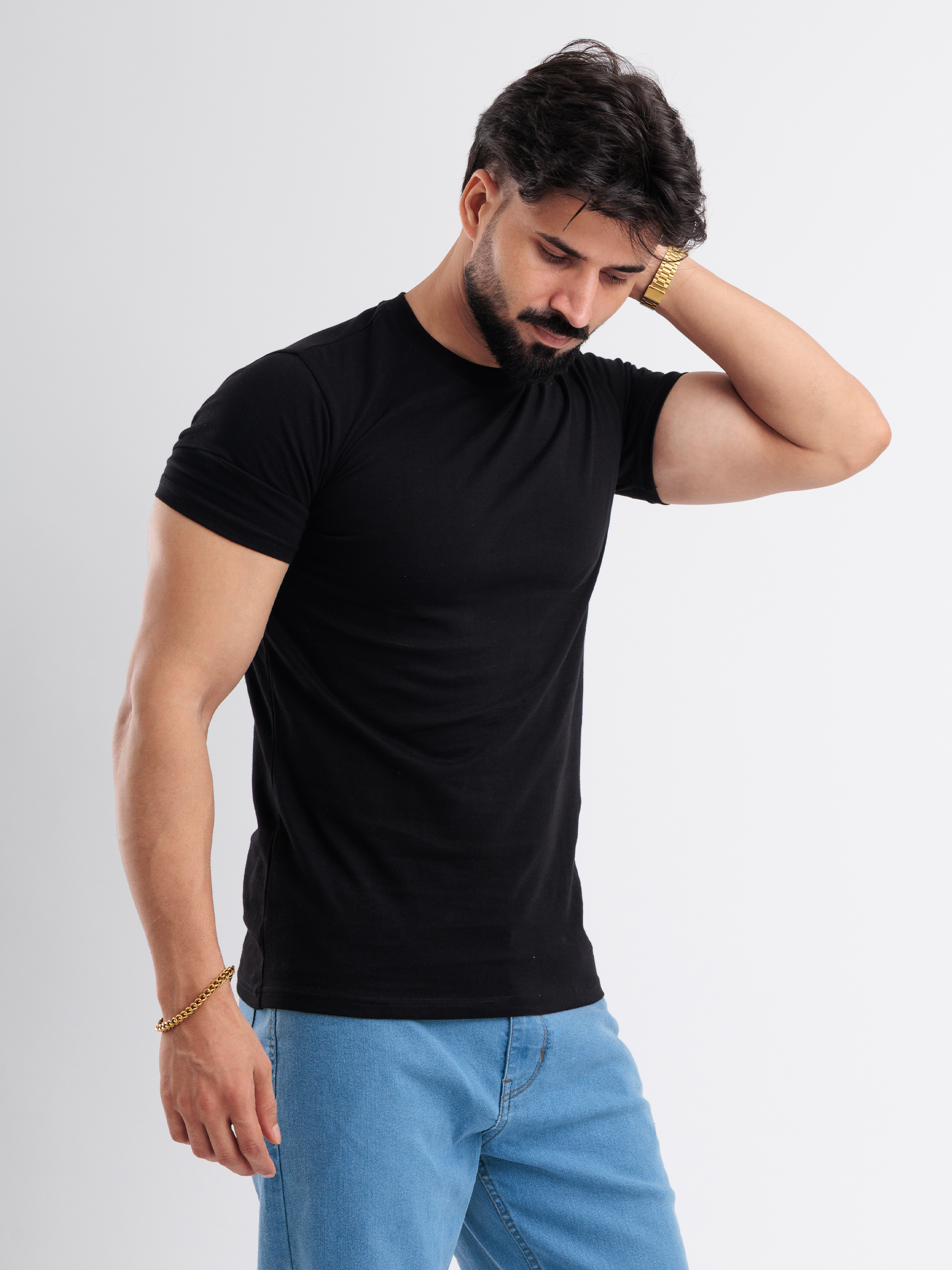 Casual Black Tee - View 3