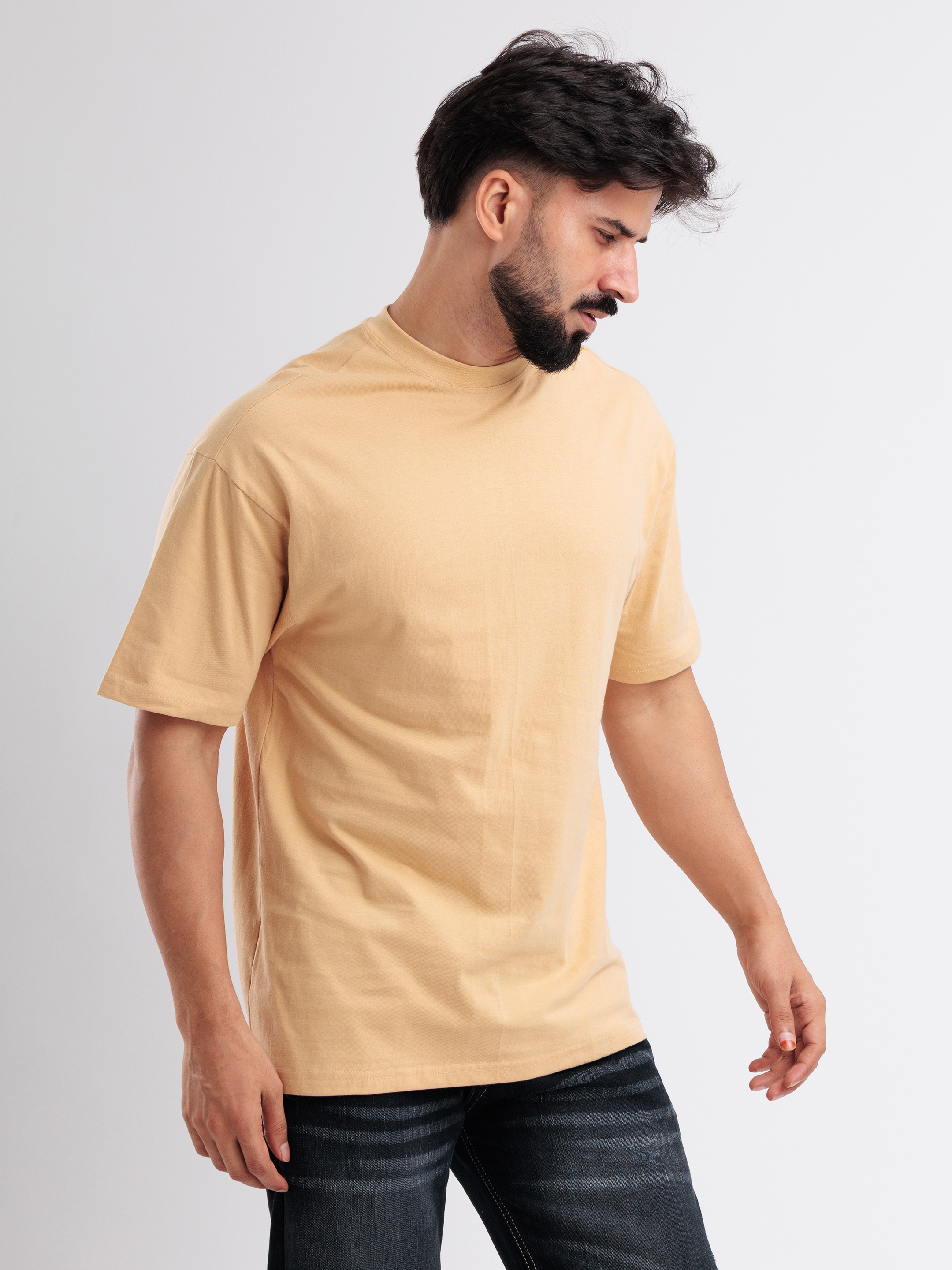 Casual Oversized Baige Tshirt - View 5